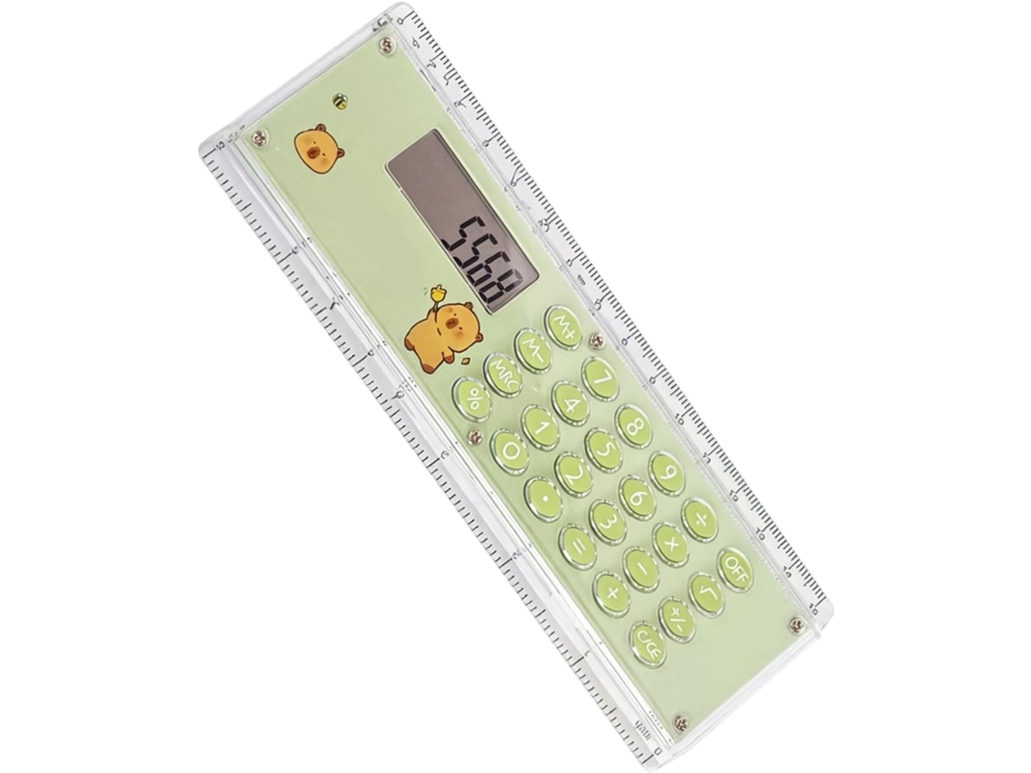 Calculadora Multifuncional Genérica Com Régua Reta De 8 Dígitos Para Desenho Animado, Ferramenta Para Desenho De