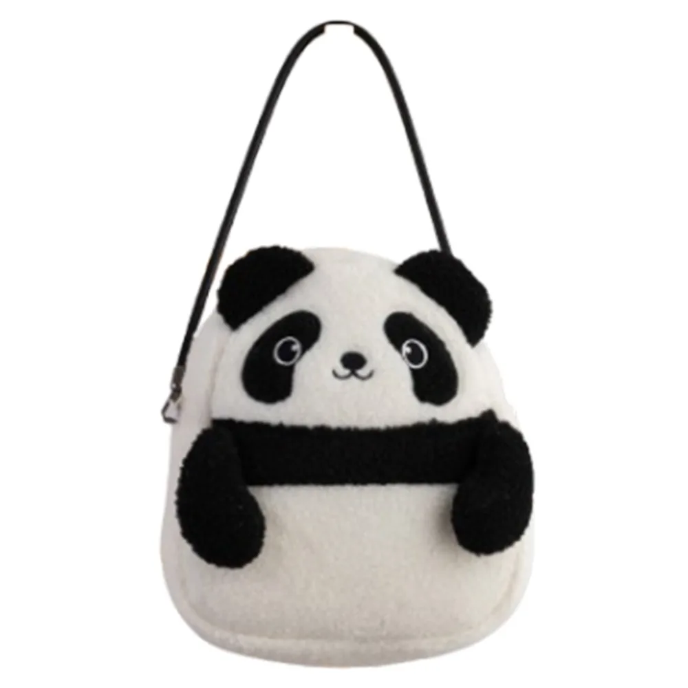 Bolsa de Maquiagem de Pelúcia , Macia, Estilosa, Mochila Escolar de Grande Capacidade MDUG (panda)