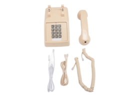 Mali telefone Retro com Fio Bell Mecânico Controle de Volume Botões Grandes para Casa Escola Bege