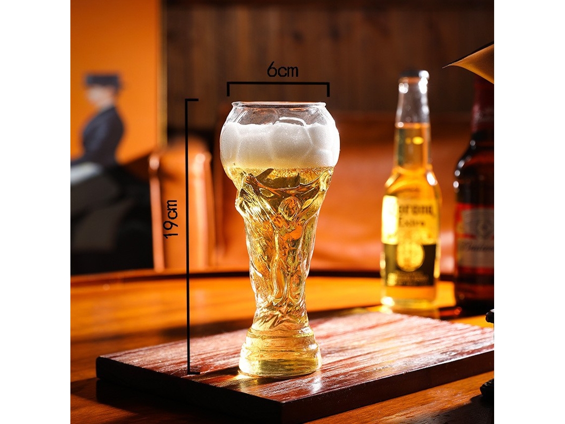 Caneca de Cerveja Troféu de Futebol 2026, Vidro Resistente de 450 Ml AQUAFORGE