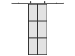 Porta de correr VIDAXL Preto Alumínio (76x205 cm)