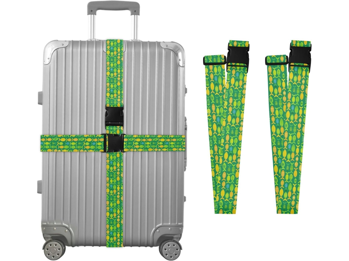 Conjunto De 2-cintas Fixação Para Malas Viagem Green Fish, Acessórios Para Cinto, Conector De Bagagem, Cinta Reforçada E