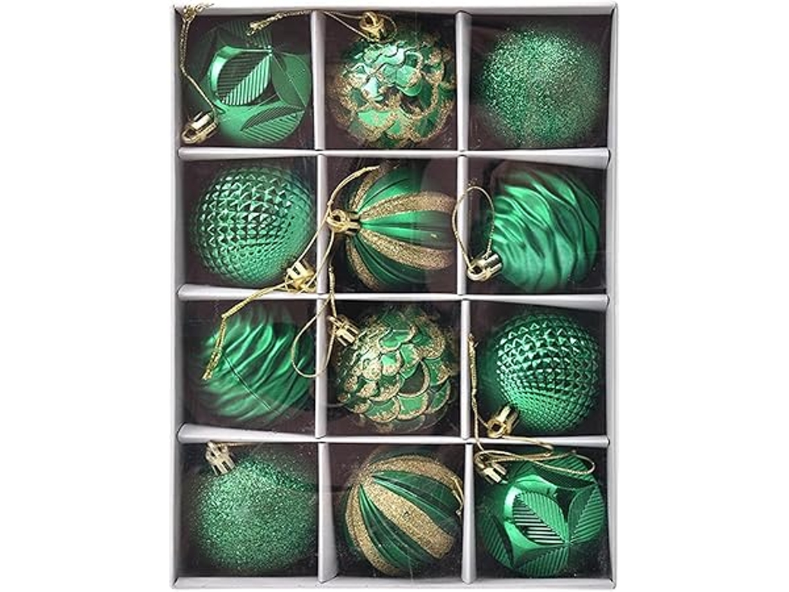 Conjunto de 12 Bolas de Natal Elegantes, com 6 Cm de Diâmetro, Decorações para Árvores Enfeitadas, Ergonômico, Uso Diário STELASPLEN