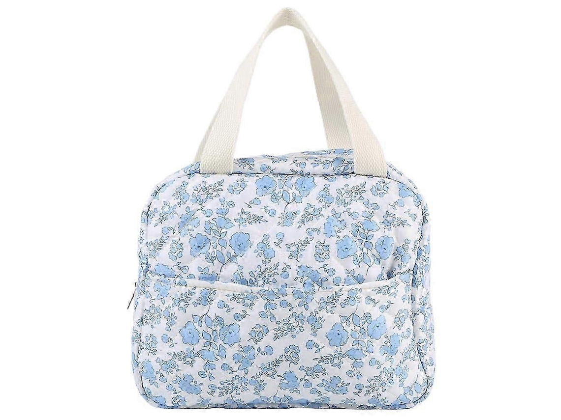 Pequena bolsa acolchoada para almoço com estampa floral, fofa e térmica para o trabalho_szxm Aquaforge