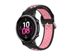 Pulseira De Silicone Com Fivela Interna Para Huawei Watch Gt2e/gt/gt2 De 46 Mm (branca E Preta) - 22 Mm