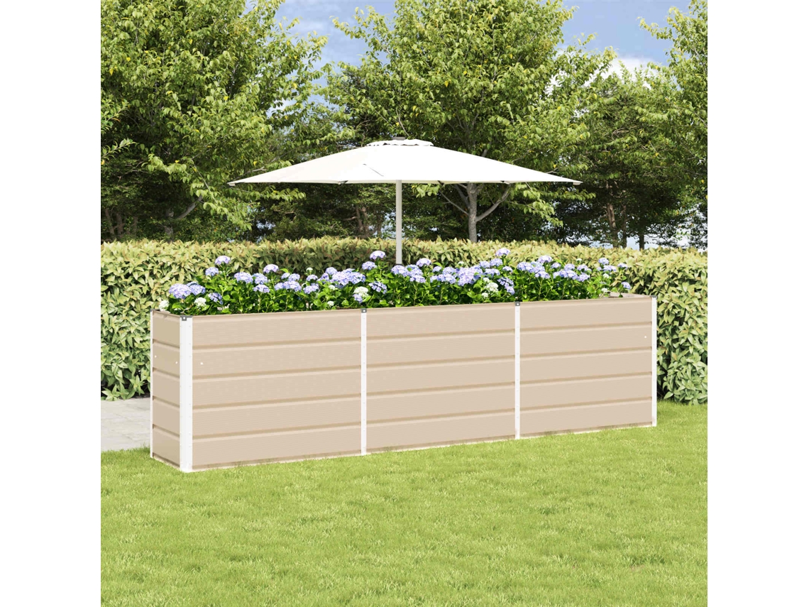 Vidaxl Floreira Ivory 290 X 50 X 75 Cm Aço Galvanizado