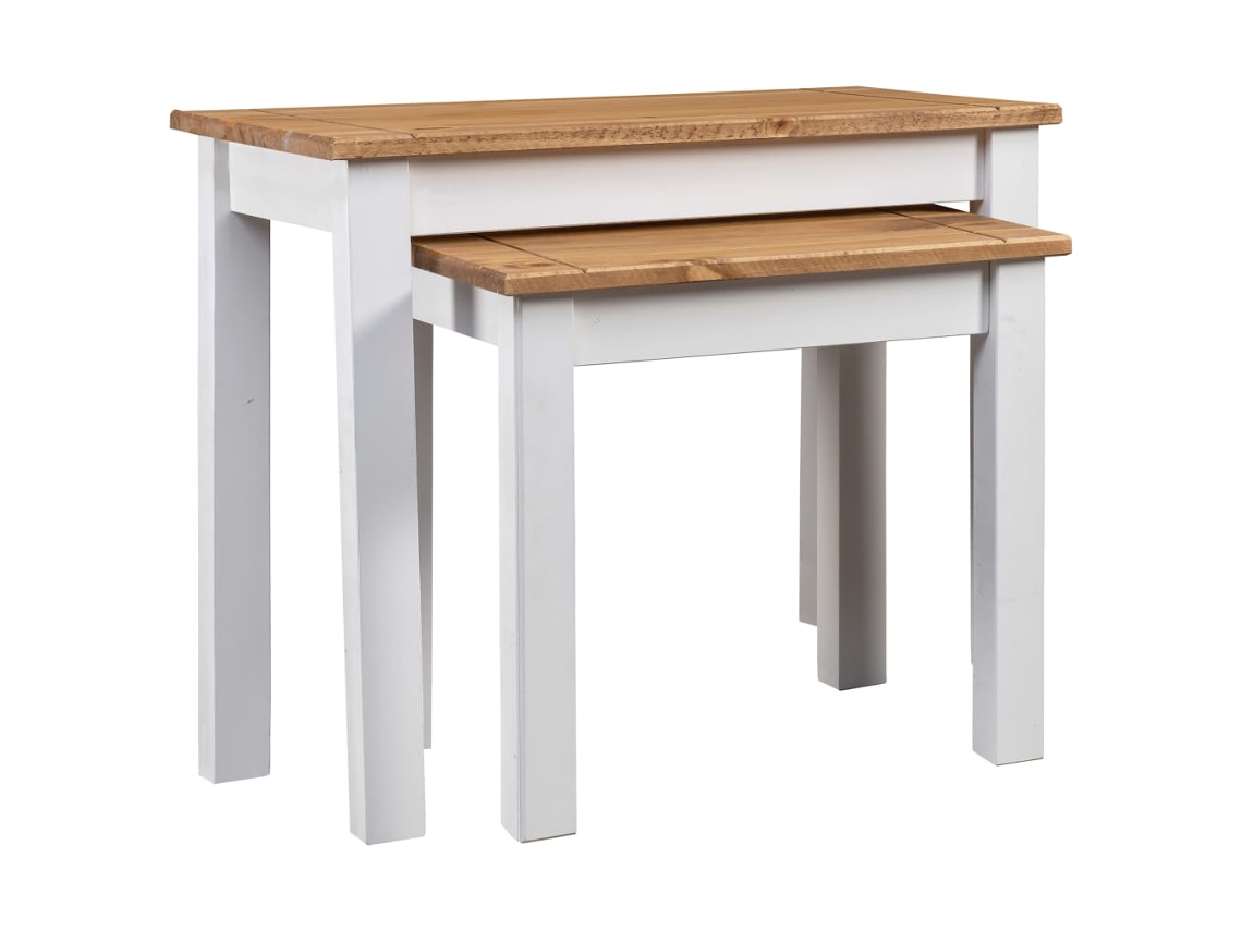 Nesting Table, Nesting Tables Vidaxl Branco Madeira De Pinho (n/a)