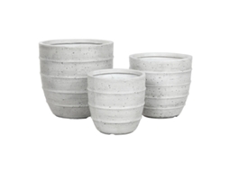 Home Esprit Cinzento Magnésio Floreira Moderna 44,5 X 44,5 X 43,5 Cm (3 Peças)