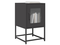 Vidaxl Mesa De Cabeceira 36x39x60,5 Cm Aço Laminado A Frio Preto