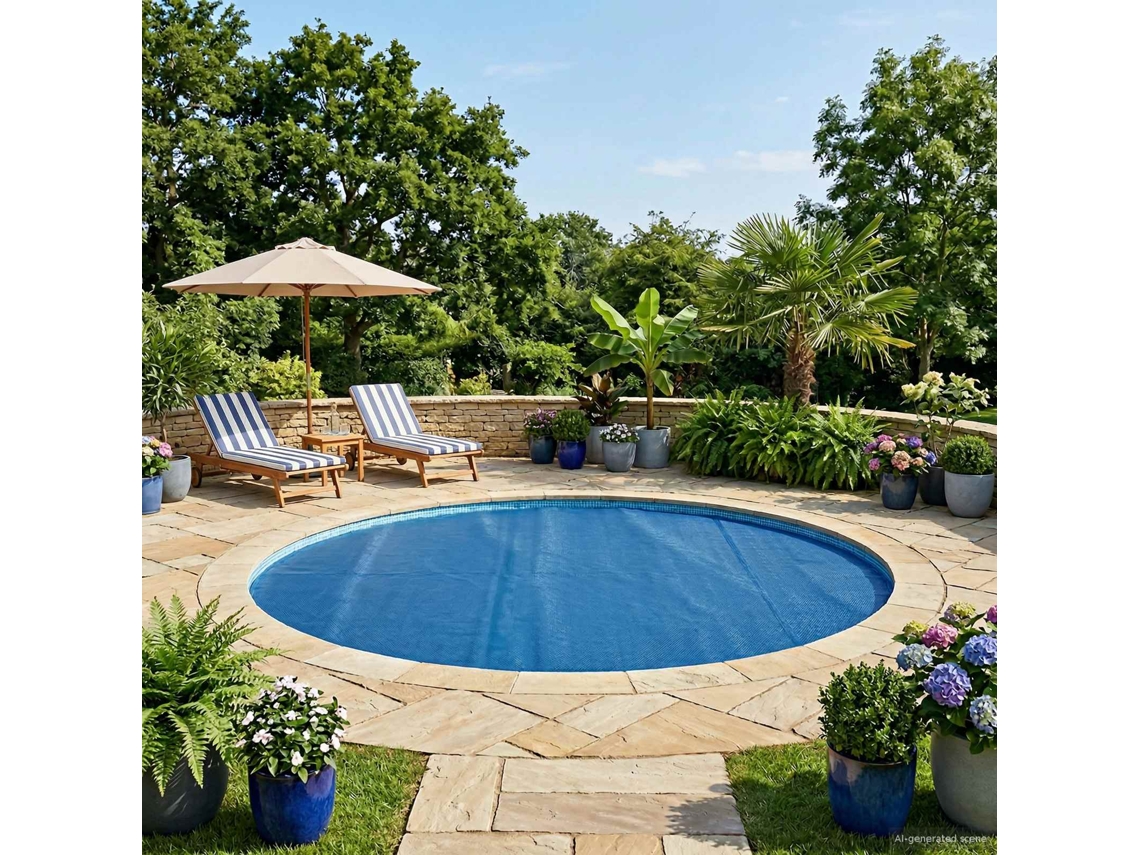 Vidaxl Capa Solar Para Piscina Extra Pesada Ø 250 Cm 400 Μm Redondo Pe