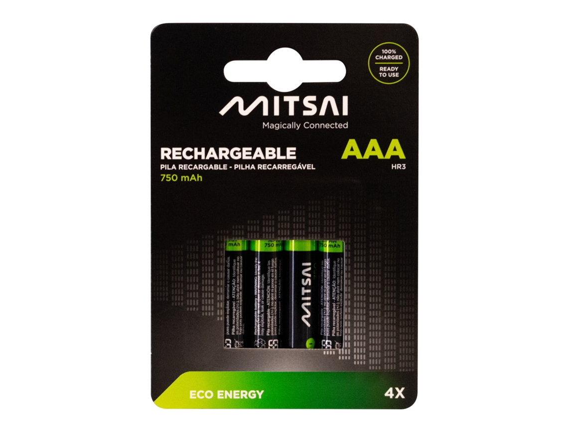 Pilhas Recarregáveis MITSAI RTU AAA 750mah x4