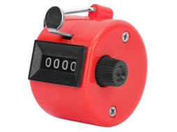 Contador Manual Berm 4 Dígitos Plástico Com Cabo E Gancho Reset Ferramenta De Contagem Portátil Vermelho