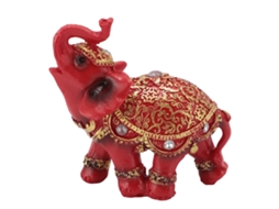 Estátua de Elefante Feng Shui Decorativa Sorte Vermelha