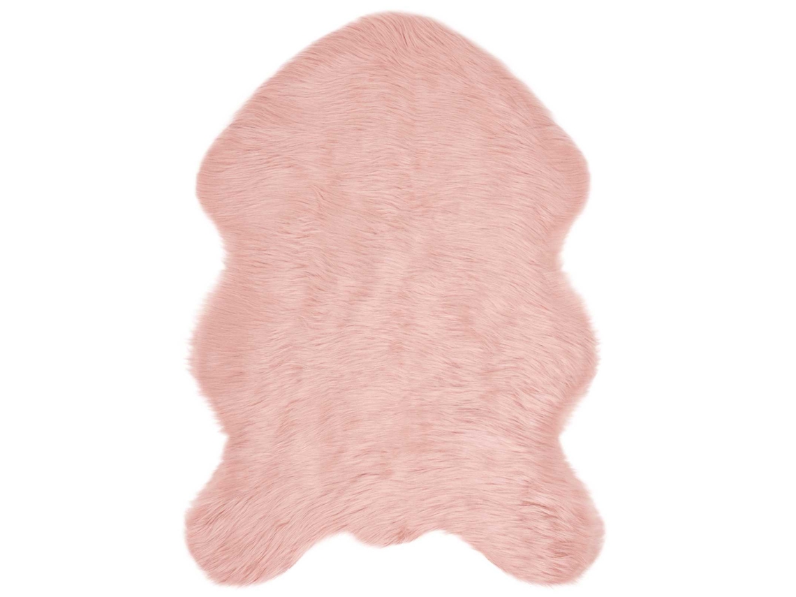 Vidaxl Tapete De De Ovelha Sintética Tafalla Rosa 60 X 90 Cm Poliéster
