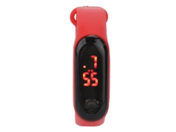 Relógio Eletrônico Infantil Mini Esportivo com Pulseira de Silicone e Led Vermelho