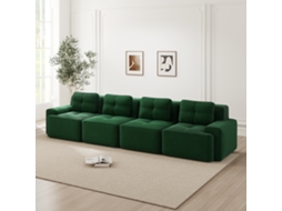 Sofá Modular Sem Ossos Para Sala, 4 Lugares, Estofado Confortável, Nuvem De Veludo Cotelê, Design Antiderrapante, Verde