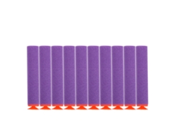 100 peças de balas de recarga de espuma EVA, reutilizáveis, acessório para pistola de brinquedo, roxo