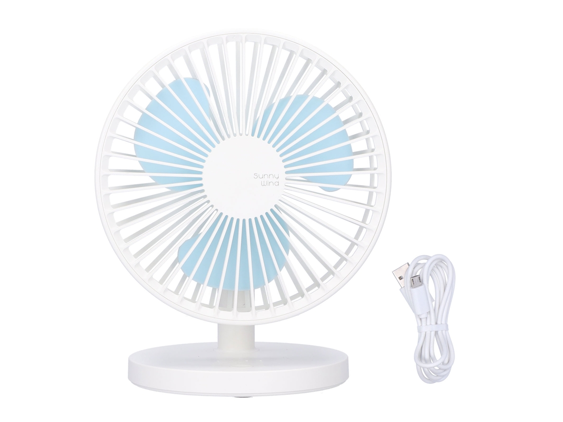 Ventilador de Mesa Portátil Usb Branco Ajustável 30cm
