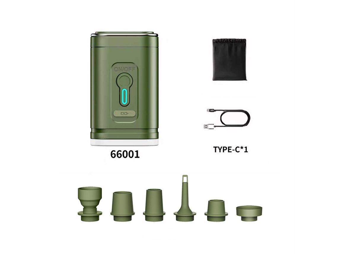 Mini Bomba De Ar Elétrica - 66001 Verde Com Luz - 2400mah - 35w