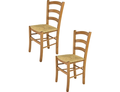 Conjunto de 2 Cadeiras T M C S Venice 320RO-169 (Castanho - 88x43x44 cm - Madeira)