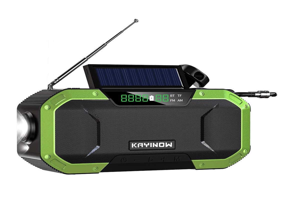 Rádio de Emergência 5000mah Solar e Manivela com Lanterna Led LURELIA