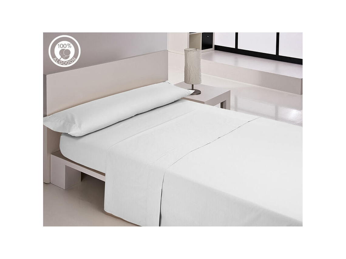 Conjunto De Lençóis Hosteline Iris Premium Branco Casal