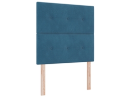 Conjunto 1 Estrado Com Molas Vidaxl Azul Veludo (100 X 200 Cm)