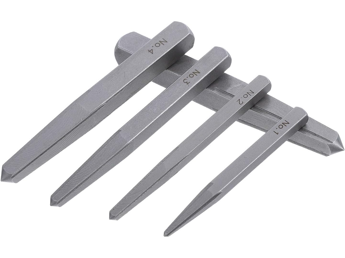 Extrator De Parafusos Shineofi Aço Carbono Com Fenda Reta 5 Peças Para Danificados E Desgastados, Ideal Para Manutenção