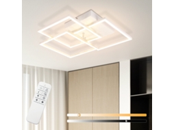 Led Luz De Teto Sala De Estar Branco Regulável Quadrado Moderno 36w Com Controle Remoto Nettlife