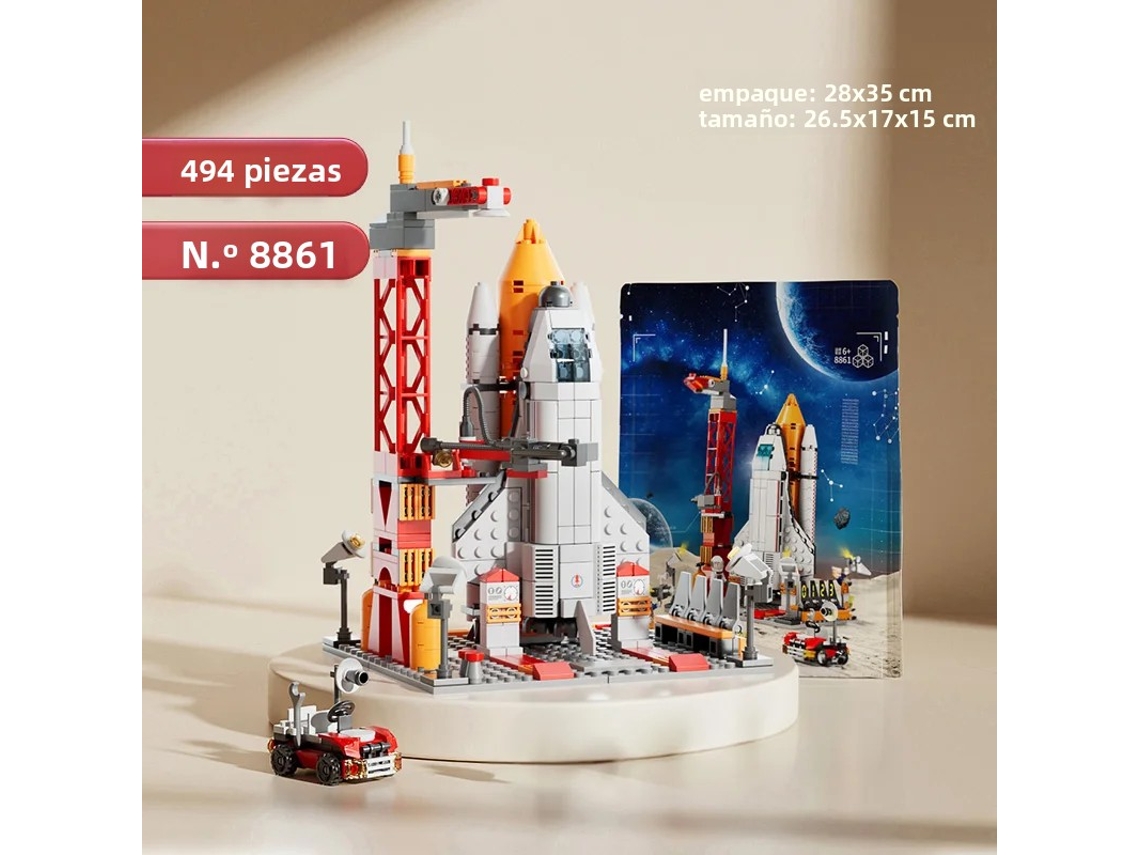 (estilo 5) Conjunto De Montagem De Modelo Do Centro De Lançamento Lunar E Da Nave Espacial