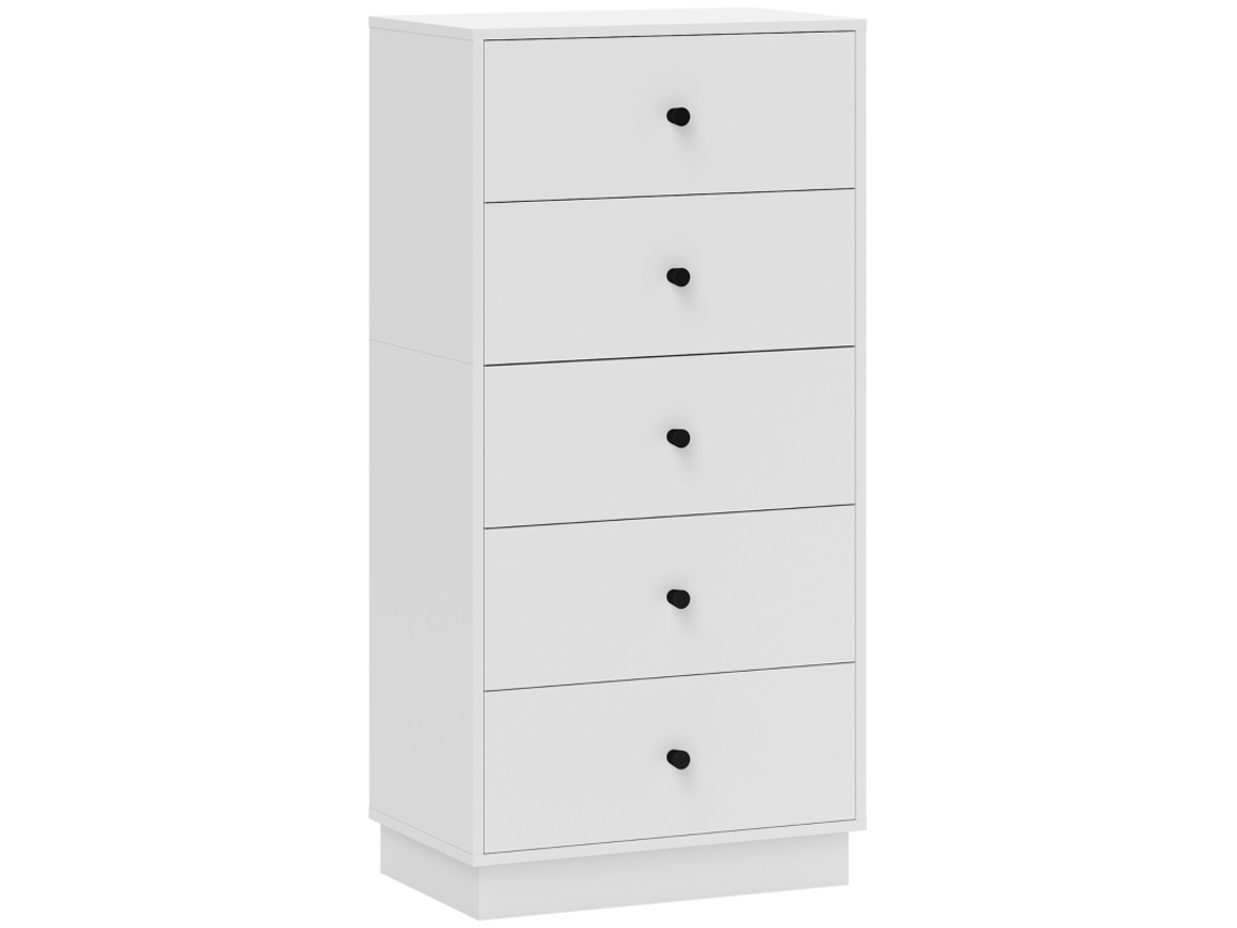 Cómoda Aparadora com 5 Gavetas, em Painel de Madeira, Estilo Moderno, 47 X 29 X 95 Cm, Branca ZIWEI STORE