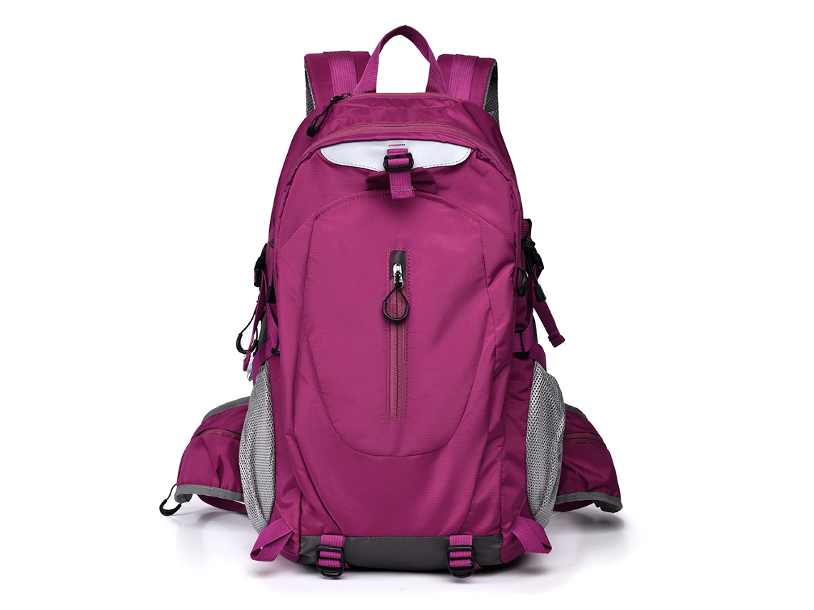 Mochila de caminhada de grande capacidade (vermelha), leve e profissional para viagens e passeios.