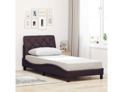 Vidaxl Estrutura De Cama Sem Colchão 90x200 Cm Tecido Castanho-escuro