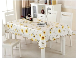 Toalha De Mesa Retangular De Tecido Encerado Dourado.