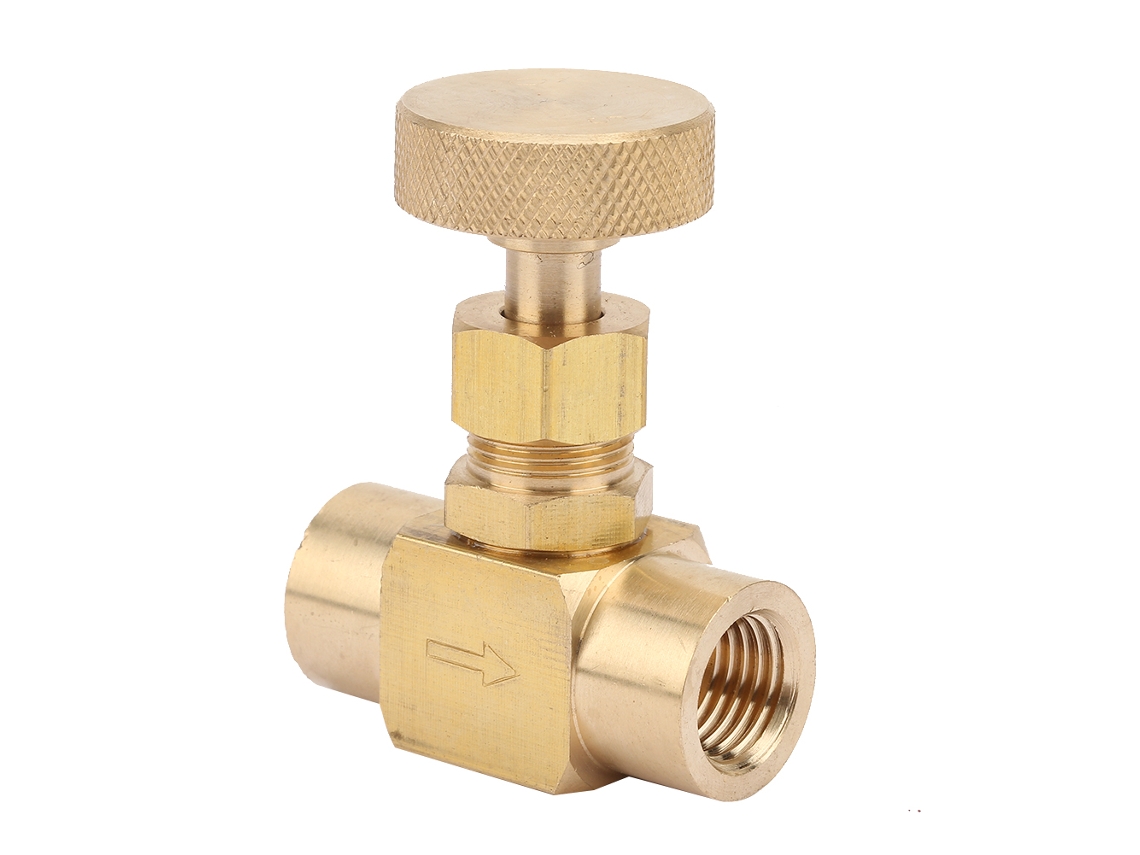 Válvula De Agulha Industrial De Latão Laxiscreed Com Controlo De Alta Pressão E Rosca 1/4" Npt