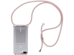 Capa iPhone 7 Plus HONGWE. Com cordão Rosa