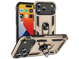Capa Para Iphone 17 Pro Max Com Suporte De Anel - Amarela