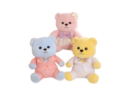 Ursinho de Pelúcia com Vestido de Noiva Boneco de Pelúcia para Namorados, Aniversário e Casamento Urso Rosa com Vestido Branco CHABERLU