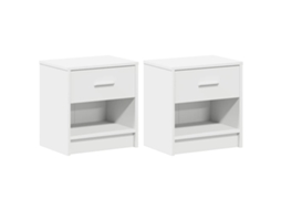 Mesas de Cabeceira 2 Pcs com Gaveta 39x28x41 Cm Branco MAISON EXCLUSIVE