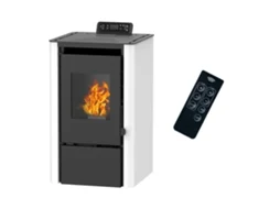 Salamandra A Pellets A Ar Anita 7,6 Kw Branco Sannover