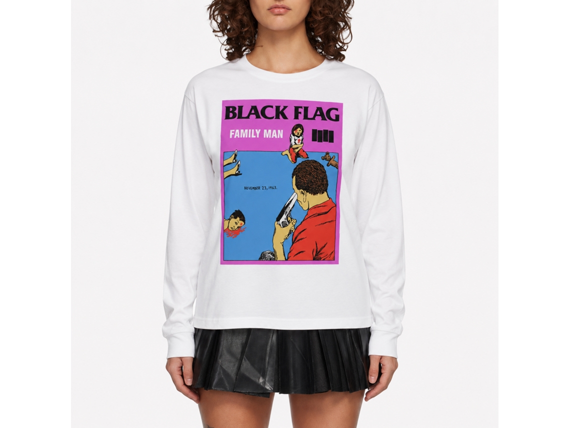Rockinstone Black Flag Familyman Long Sleeve T-shirt Unisex Adults Size:l