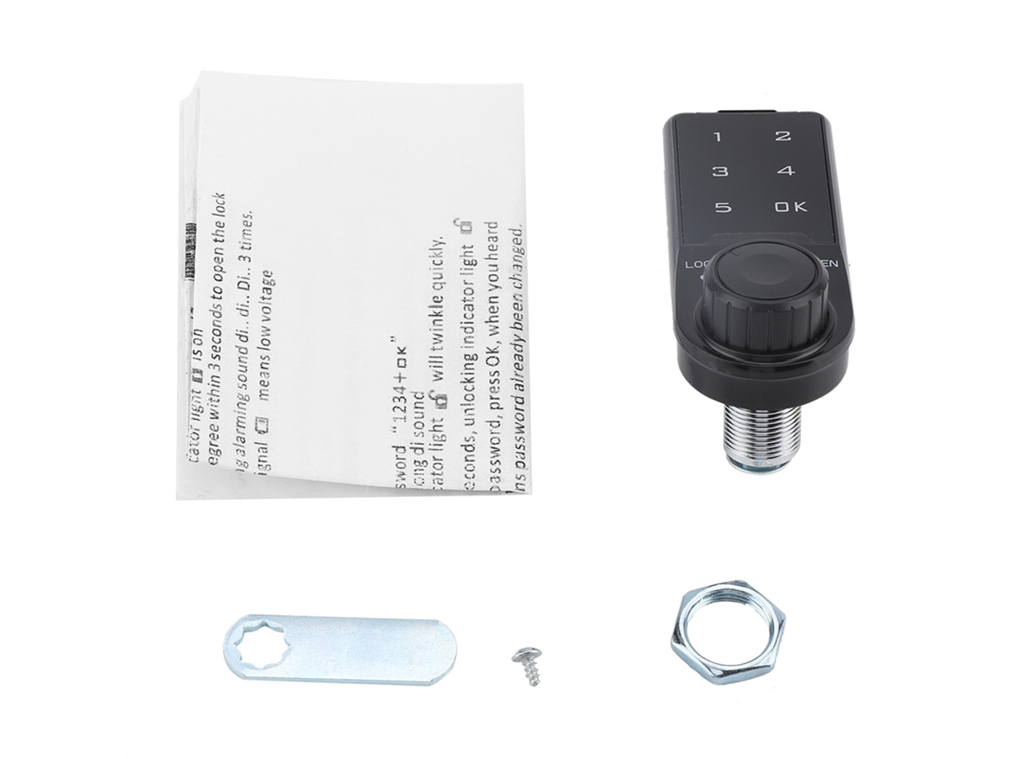 Datador eletrônico Senha para arquivos, roupas e guarda-roupas, com desbloqueio por botão de toque e instalação de 20 cm de comprimento.