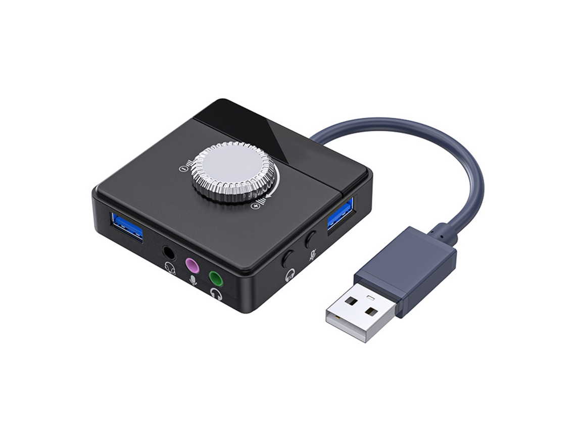 Placa de Som Usb, Conversor de Áudio Externo para Computadores e Laptops. EOOCOO