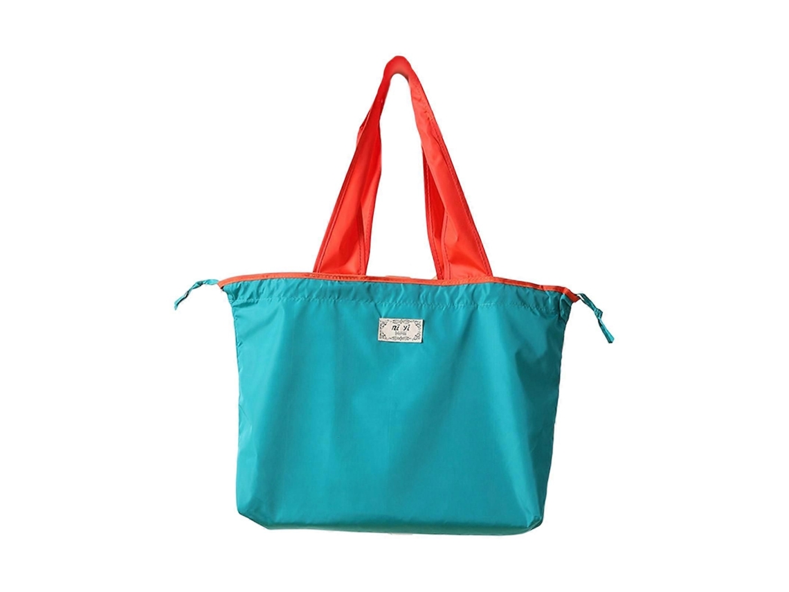 Sacola de Compras Dobrável com Fecho Cordão, Reutilizável, Grande Capacidade, para Usar no Ombro Ou como Viagens, Ro GOKOCO