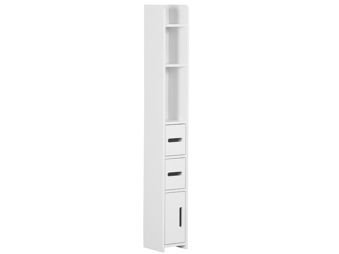 Coluna Casa de Banho Mdf e Melamina de Madeira Cor Branco 15x17x120 cm Kleankin