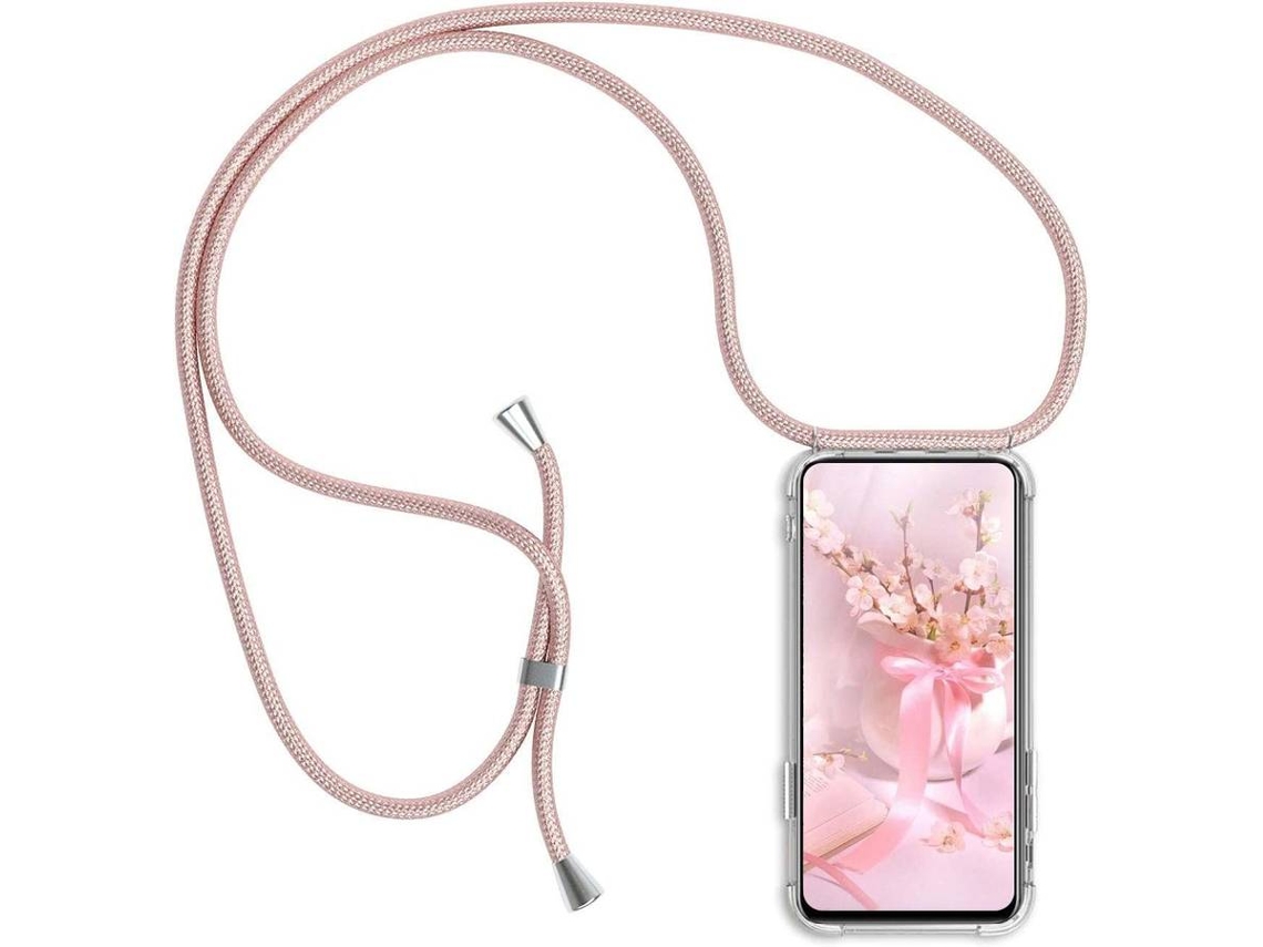 Capa Xiaomi Redmi 7 HONGWE. Com cordão Rosa