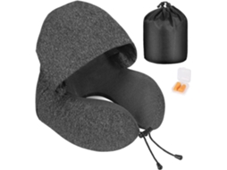 Lurelia Almofada Viagem, Espuma Viscoelástica, Capuz, Protetores Auriculares