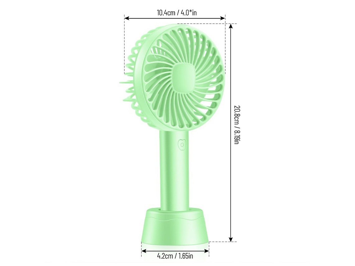 Ventilador Portátil Usb Recarregável 1200mah com 3 Velocidades Base Removível para Casa Escritório Outdoor | S/MARCA
