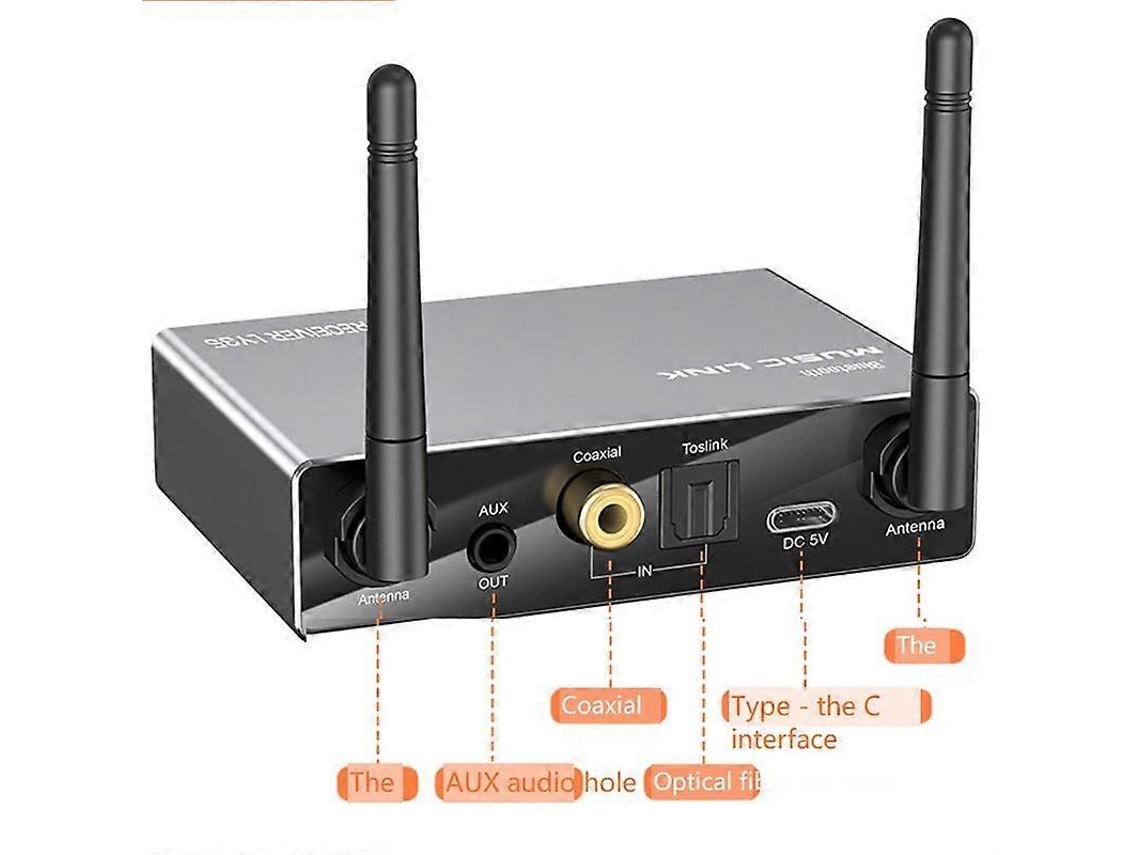 Adaptador De Áudio Sem Fio 6 Em 1: Dac, Bluetooth 5.3, Receptor, Transmissor, Óptico, Coaxial, Aux, Rca, Usb E Tf.