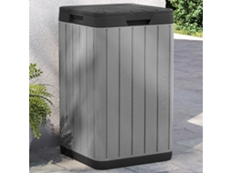 Vidaxl Caixote Do Lixo De Exterior 38x38x65 Cm Pp Cinzento